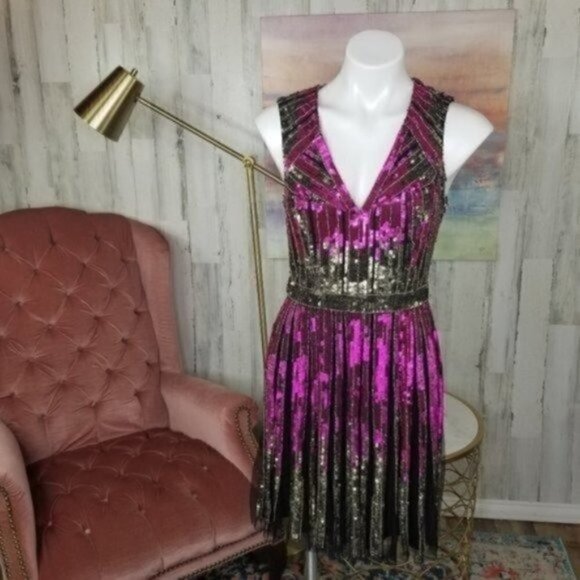 Aidan Mattox Heavily Sequin Beaded Party Dress - Picture 12 of 16